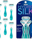 Schick Hydro Silk Sensitive Skin Disposable Razors for Womens, 6 Count (Pack of 2)