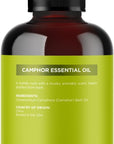 Pure Undiluted Camphor Essential Oil - 100% Pure Camphor Oil for Aromatherapy and Beauty DIYs Great for Soothing Skin and Clearing Chest - Outdoor Diffuser Oil for Patios and Porches (4 Fl Oz)