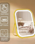 Rechargeable Vanity Mirror with Lights, Lighted Makeup Mirror with Lights,Smart Touch Control Dimmable 3 Modes Light