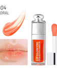 Hydrating Lip Glow Oil, Moisturizing Oil Gloss Transparent Toot Tinted Non-Sticky Nourishing Long Lasting Repairing Lightening Lines and Dry Lips Care Products (CORAL) 0.2 OZ