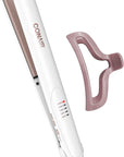 Conair Double Ceramic Flat Iron, 1-inch Hair Straightener with Bonus Claw Clip