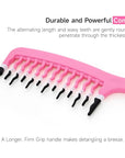 Big Hair Tools Extra Large Wide Tooth Comb for Thick, Curly, Wavy or Long Hair - Frizz-Free Detangling Shower Comb - Big Hair Comb and Microfiber Scrunchie