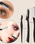 KINGMAS 9 in 1 Eyebrow Kit, Face Razors, Facial Trimmer Shaver, Eyelash Comb, Angled Brush, Grooming Scissors, Tweezers for Women