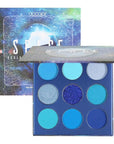 docolor Eyeshadow Palette 9 Colors Blue Eyeshadow Gemstone Shadow Palette Highly Pigmented Mattes Shimmers Smokey Glitter Cream Colorful Powder Blendable Long Lasting Waterproof Makeup Palette