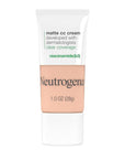 Neutrogena Clear Coverage Flawless Matte CC Cream, Full-Coverage Free, Alabaster, 1 oz