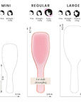 Tangle Teezer Ultimate Detangler Curly Hair Brush, Dry & Wet Hairbrush, Reduces Frizz & Breakage, for 3C to 4C Curly Hair Types, Pink Mango