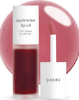 NOONI Korean Hydrating Lip Oil - Applewine | Long-Lasting, Moisturizing, Plumping, Revitalizing for Dry Lips, Waterproof, No Peel Off, Hydrating, Nourishing Crystal Clear, 0.12 FL Oz