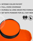 Mehron Makeup Color Cups | Stage, Foundation, Face Paint, Body Paint, Halloween | Greasepaint .5 oz (14 g) (Orange)