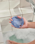 Boie USA Flat Body Scrubber - Hygienic, Exfoliating Loofah Alternative - Feels Like Silicone Scrubber Gentle on Sensitive Skin, Hypoallergenic, BPA- & Latex-Free, Made in The USA (Elemental Blue)