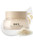 SKINFOOD Rice Brightening Cream, Korean Face Moisturizer with 48 Hours Fermented Rice Water, Korean Skin Care Rice Moisturizer for Natural Glow Glass Skin, Nourishing, Vegan, 60ml/2fl.oz.