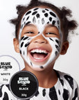 Blue Squid PRO Face Paint - Professional Water Based Single Cake Facepaint & Body Paints - SFX Makeup, Kids Adults Face Painting for Costume, Halloween, Cosplay - Classic Black & White 30g / 1oz