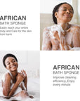 3 Piece Bright Style African exfoliating net Exfoliating Shower Set Long Bath Sponges for Smooth, Refreshed Skin, The Exterior Gleams - Ideal for Daily Use (Bright Yellow, Pink, Purple)