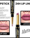 2-in-1Light Plum Rose Lip Liner & Lipstick Set Kit for Women, Matte Lips Kit with Lip Liner Lip Stains Long Lasting Waterproof 24 Hour Lipstick and Lip Liners Combo Lipliners Pencil Set 24