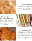 Shimmer Body Oil,Long Lasting Waterproof Face Brighten Glow (Golden Brown)