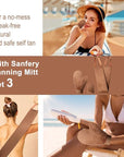 Sanfery Self Tanner Mitt - Self Tanning Mitt Applicator with【US Patent】Tanning Glove for Self Tan, Back Applicator, Mini Self Tan Mit, 3 Set Tanning Mitts Self Tanner Glove, Tan Glove