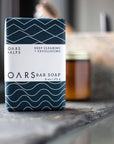 Oars + Alps Blue Charcoal Exfoliating Men's Bar Soap, Dermatologist Tested and Made with Clean Ingredients, Travel Size, 3 Pack, 6 Oz Each