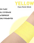 BOBISUKA Yellow Face Paint Stick, Full Coverage Face Painting for Adults Children – Sweatproof Waterproof Body Paint for Halloween Cosplay SFX – Ideal for Tiger, Sun, Clown, Lightning Designs