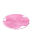 Boie USA Flat Body Scrubber - Soft Silicone-Like Exfoliating Shower Scrubber & Body Cleansing Brush - Stick-to-Wall Loofah Replacement - Antimicrobial Body Exfoliator for All Skin Types (Pink)