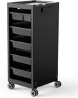 TASALON New Salon Trolley Cart with Wheels for Extra Storage, 5 Drawers & Dryer Holder, Space Saving Salon Cart with Lighter & Strong Material, Multipurpose Beauty Cart, Hair Cart, Tattoo Tray Cart
