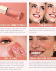 KIMUSE Soft Cream Blush Makeup, Liquid Blush for Dewy Finish