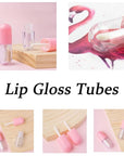 10 Pcs 2 ml Empty Lip Gloss Tubes Containers, Lip Balm Bottle with 5 ml Refillable Squeeze Tube