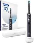 Oral-B iO Series 6 Rechargeable Electric Toothbrush with Visible Pressure Sensor to Protect Gums, 2 Minute Timer, 5 Cleaning Settings, 1 Replacement Toothbrush Head, and Travel Case, Black