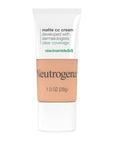 Neutrogena Clear Coverage Flawless Matte CC Cream, Full-Coverage Free, Sand, 1 oz