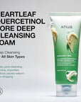 Anua Double Cleanser Duo for Facial Cleansing : Heartleaf Pore Control Cleansing Oil & Heartleaf Quercetinol Pore Deep Cleansing Foam for Double Cleansing, Korean Skincare