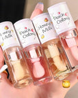 4Pcs Hydrating Clear Lip Oil,Crystal Jelly Honey Lip Gloss with Big Brush,Long Lasting Nourishing Lip Care Lip Glow Oil,Moisturizing Tinted Lip Balm,Fresh Texture Flavoring Oil Lip Makeup