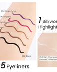 Kaely 1.5mm Skinny Gel Eyeliner Pencil,Shimmer Cat Eye Liner Makeup Pen,Cream Smooth Eyeliner Crayon,delineador de ojos contra el agua,Waterproof Long Lasting 16 Hour Wear,Vegan & Cruelty Free,06