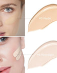 AirBrush Foundation Spray With Primer and Brush, Silky Mist Foundation Spray Makeup, Full Coverage Foundation for Smooth Radiant Finish, Formula Breathable Lightweight Hydrating(#4 Porcelain)