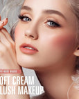 KIMUSE Soft Cream Blush Makeup, Liquid Blush for Dewy Finish