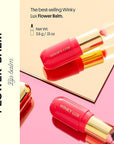Winky Lux Flower Balm, pH Lip Balm, Color Changing Lipstick and Tinted Stain, Vegan & Cruelty Free Lip Balm, Hydrate & Plump, Sheer Pink Lipstick, Blue Flower