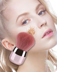 Foundation Brush,Daubigny Large Pink Powder Brush Flat Arched Premium Durable Kabuki Makeup Brush Perfect For Blending Liquid,Cream and Flawless Powder,Buffing, Blending,Concealer …