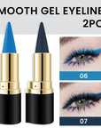 Kaely 2Pcs Light Dark Blue Gel Eyeliner Pencils Set,Waterproof Color Colored Eye Liner Crayon,Cat Eye Stencil Gothic Halloween Makeup,Face Paint Eye Black Stick,delineadores de colores para ojos