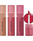 KIMUSE Gleamy Gloss Lip Stain Set, Long-lasting Lightweight Glow Lip Tint, Non-sticky Moisturizing Juicy & Glossy Finish