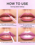 evpct Pink Metallic Glitter Lip Liner and Lipstick Combo Lip Gloss Stain Set Makeup for Women Long Lasting Waterproof 24, Rose Pink Metallic Shimmer Frosted Iridescent Glossy Liquid Lipstick 21