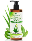 Aloe Vera Gel with Tea Tree Oil for Face, Skin, Hair, Sunburn relief, Organic Aloe Vera Gel from Freshly cut 100% Pure Aloe,13.7oz