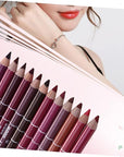 Non-drying Lip Liner 12pcs Pipliner Pencil Waterproof Lipliner Pencil Lip Liner Pencils Water Proof Eyebrow Pencil Natural Color Lip Liner