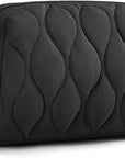 BAGSMART Makeup Bag, Travel Cosmetic Bag, Puffy Padded Make Up Bag for Women, Makeup Organizer Case, Wide-open Pouch Purse, Travel Essentials, Toiletries Accessories Brushes, Black
