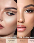 Kaely 2Pcs Cream Bronzer Highlighter Stick,Face Shaping Contouring Shades Makeup,02+17