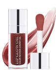 Lip Glow Oil, Mahogany, Lip Care Product with Hydrating Plumping Lip Gloss, Clear Tinted Lip Oil for Dry Lips, Nourishing Lip Gloss Oil, Christmas Makeup Gift for Women