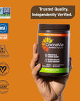 CocoaVia Cardio Health Cocoa Powder, 30 Servings, 500mg Cocoa Flavanols, Support Heart Health, Boost Nitric Oxide, Improve Circulation, Energy, Preworkout, Vegan, Dark Chocolate Cacao