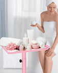 Salon Tray,Hairstylist Trays on Wheels,Hair Color Tray for Salon or Home Use,Pink