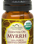 US Organic 100% Genuine Myrrh Essential Oil - Sourced from The Horn of Africa, USDA Certified Organic, Extracted by Hydro-Distillation (Myrrh, 5 ml)