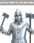 MEICOLY Metallic Silver Face Body Paint for Tin Man Makeup,2.37Oz Large Tube Water Based Full Body Paint for Adults and Kids,Pro Silver Face Paint for Halloween SFX Special Effects Cosplay Makeup