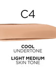 L'Oreal Paris True Match Super-Blendable Foundation, Medium Coverage Liquid Foundation Makeup, C4, Light Medium, 1 Fl Oz