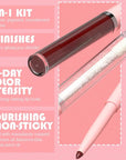 3-in-1Hocolate Brown Matte Lip Stain Kit | Waterproof Lip Liner + Hydrating Matte Lip Gloss + Nourishing Lip Oil | Long Lasting Plumping to Create Perfect Lip Makeup.11#