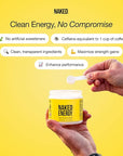 Naked Fruit Punch Naked Energy - Clean Pre Workout Supplement for Men and Women, Vegan Friendly, No Added Sweeteners, Colors Or Flavors - 30 Servings
