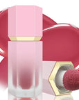 Liquid Blush for Cheeks, Soft Cream Blush with Cushion Applicator, Dewy Finish Matte Velvet Texture, High-Pigmented Blendable, Long-Wearing Rubor Makeup | #07 ELEGANT-Deep Rose